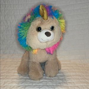 Lion Unicorn Gold Horn Rainbow Mane Stuffed Animal